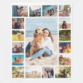 Eenvoudige moderne 17 foto collage fleece deken (Voorkant)