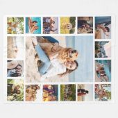 Eenvoudige moderne 17 foto collage fleece deken (Voorkant (Horizontaal))