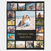 Eenvoudige moderne 17 foto collage fleece deken (Voorkant)