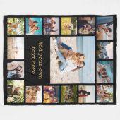 Eenvoudige moderne 17 foto collage fleece deken (Voorkant (Horizontaal))