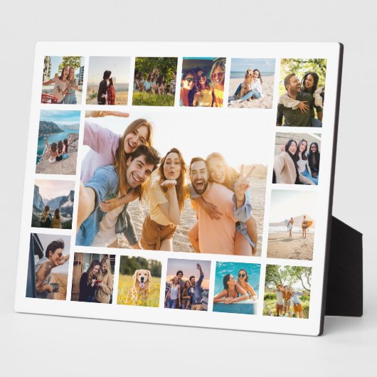 Eenvoudige moderne 17 foto collage fotoplaat (Zijkant)