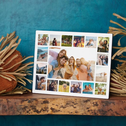 Eenvoudige moderne 17 foto collage fotoplaat (Zijkant)