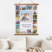 Eenvoudige moderne 17 foto collage hangend wandkleed