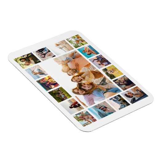 Eenvoudige moderne 17 foto collage magneet (Rechterzijde)