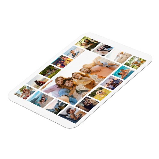 Eenvoudige moderne 17 foto collage magneet (Linkerzijde)
