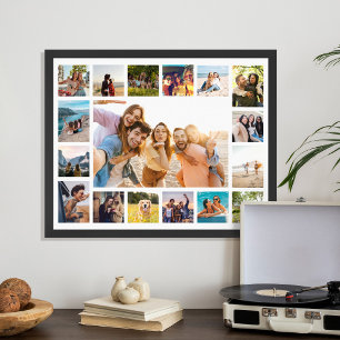 Eenvoudige moderne 17 foto collage poster