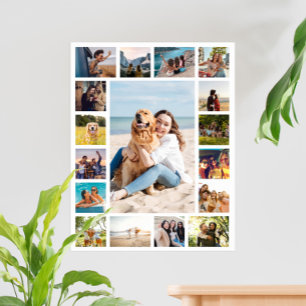 Eenvoudige moderne 17 foto collage poster