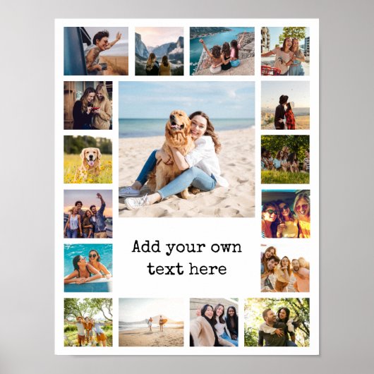 Eenvoudige moderne 17 foto collage poster (Voorkant)