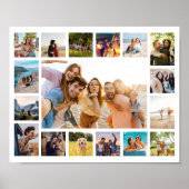 Eenvoudige moderne 17 foto collage poster (Voorkant)