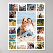 Eenvoudige moderne 17 foto collage poster (Voorkant)