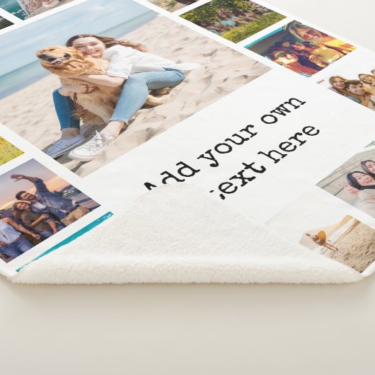 Eenvoudige moderne 17 foto collage sherpa deken (3/4)