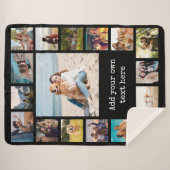 Eenvoudige moderne 17 foto collage sherpa deken (Voorkant (horizontaal))