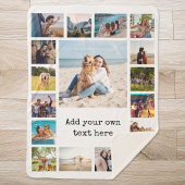 Eenvoudige moderne 17 foto collage sherpa deken