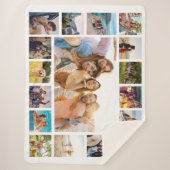 Eenvoudige moderne 17 foto collage sherpa deken (Voorkant)