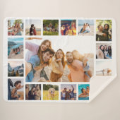 Eenvoudige moderne 17 foto collage sherpa deken (Voorkant (horizontaal))