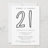 Eenvoudige, moderne 21ste verjaardag Stripes Kaart (Voorkant)