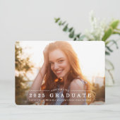 Eenvoudige Moderne 2 Foto Afstudeer Uitnodiging (Staand voorkant)