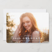 Eenvoudige Moderne 2 Foto Afstudeer Uitnodiging (Voorkant)