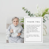 Eenvoudige moderne 2-foto begrafenis/begraafplaats bedankkaart (Staand voorkant)