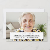 Eenvoudige moderne 2-foto begrafenis/begraafplaats bedankkaart (Achterkant)