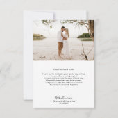 Eenvoudige moderne 2 foto bruiloft bedankkaart (Achterkant)