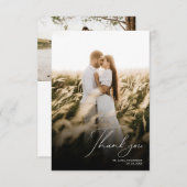 Eenvoudige moderne 2 foto bruiloft bedankkaart (Voorkant / Achterkant)