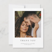 Eenvoudige Moderne 2 foto bruiloft dank u kaart (Voorkant)