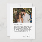Eenvoudige Moderne 2 foto bruiloft dank u kaart (Achterkant)