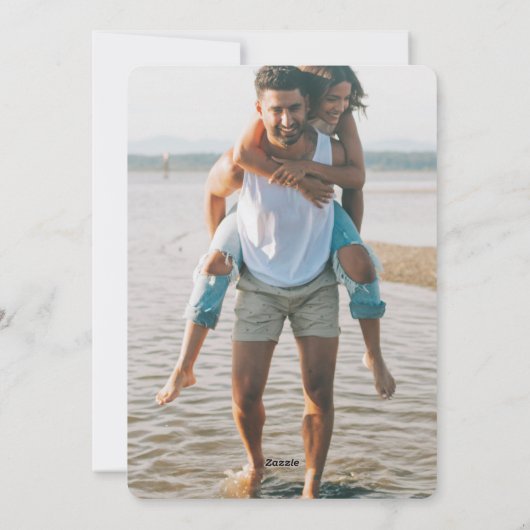 Eenvoudige moderne 2 foto groene script Nieuwjaar Feestdagenkaart (Achterkant)