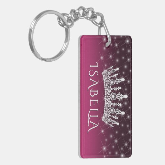 Eenvoudige moderne 2 foto witte tekst overlay Keep Sleutelhanger (Voorkant Links)