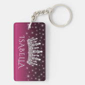 Eenvoudige moderne 2 foto witte tekst overlay Keep Sleutelhanger (achterkant)