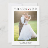 Eenvoudige moderne 2 foto's typografie bruiloft bedankkaart (Voorkant)