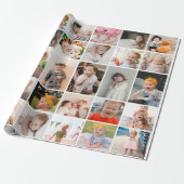 Eenvoudige moderne 30-foto collage cadeaupapier (Uitgerold)