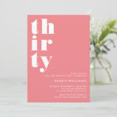 Eenvoudige moderne 30e verjaardag kaart (Staand voorkant)