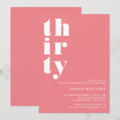 Eenvoudige moderne 30e verjaardag kaart (Voorkant / Achterkant)