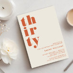 Eenvoudige moderne 30e verjaardag kaart<br><div class="desc">Eenvoudige elegante 30e verjaardagsuitnodiging met gewaagde typografie en minimalistisch design.</div>