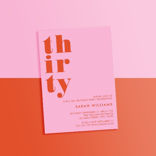 Eenvoudige moderne 30e verjaardag kaart