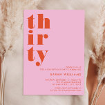 Eenvoudige moderne 30e verjaardag kaart<br><div class="desc">Eenvoudige elegante 30e verjaardagsuitnodiging met gewaagde typografie en minimalistisch design.</div>