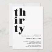 Eenvoudige moderne 30e verjaardag kaart (Voorkant)