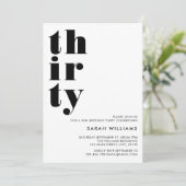 Eenvoudige moderne 30e verjaardag kaart (Staand voorkant)