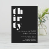 Eenvoudige moderne 30e verjaardag kaart (Staand voorkant)