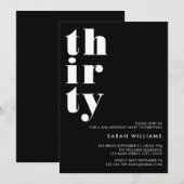 Eenvoudige moderne 30e verjaardag kaart (Voorkant / Achterkant)