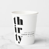Eenvoudige moderne 30e verjaardag papieren bekers (Achterkant)