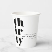 Eenvoudige moderne 30e verjaardag papieren bekers (Voorkant)