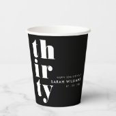 Eenvoudige moderne 30e verjaardag papieren bekers (Achterkant)