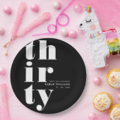 Eenvoudige moderne 30e verjaardag papieren bordje (Feest)