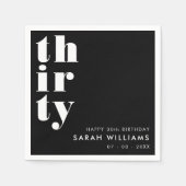 Eenvoudige moderne 30e verjaardag servet (Voorkant)