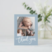 Eenvoudige moderne 3-foto-collage Babyfoto dankjew Briefkaart (Staand voorkant)