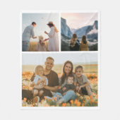 Eenvoudige moderne 3 foto collage deken (Voorkant)