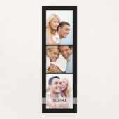 Eenvoudige moderne 3 foto-inkuilnaam op maat yogamat (Voorkant)